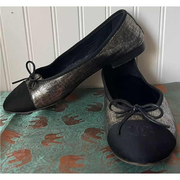 CHANEL ballerina ballet cap toe flats shoes size 41 - Picture 13 of 15